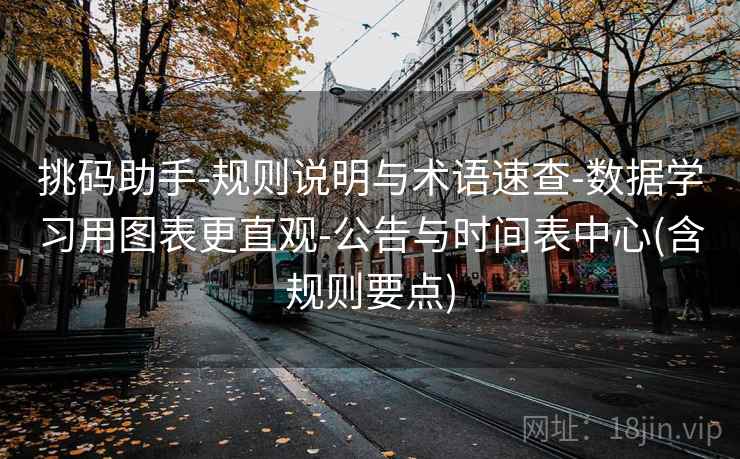 挑码助手-规则说明与术语速查-数据学习用图表更直观-公告与时间表中心(含规则要点)